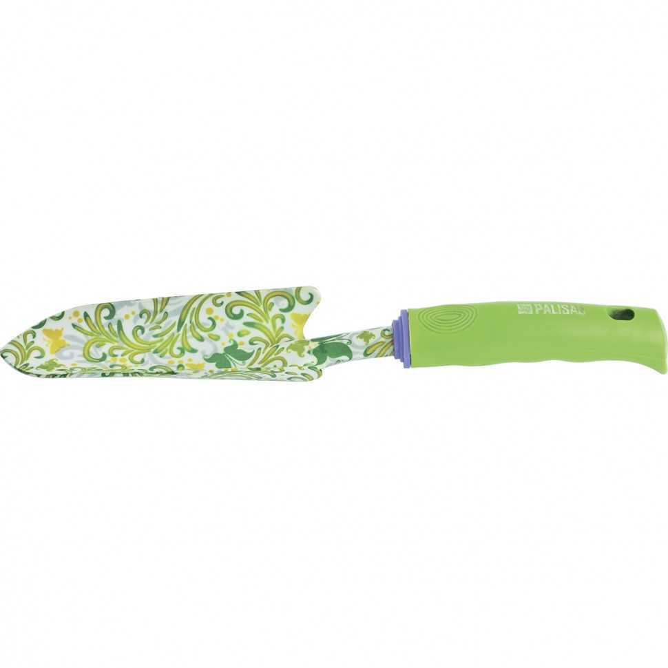 Совок посадочный узкий, 55 х 320 мм, стальной, пластиковая рукоятка, Flower Green, Palisad Серия Flower green фото, изображение