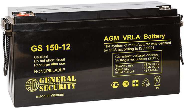 General Security GS 150-12 Аккумуляторы фото, изображение